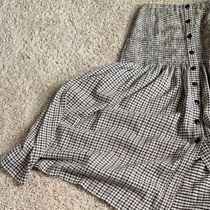 Zara Black and Beige Striped Skirt